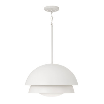 17.25'' W x 10.5'' H 1-Light Modern Tiered Dome Pendant in Matte White with Soft White Glass D (42|359211WE)