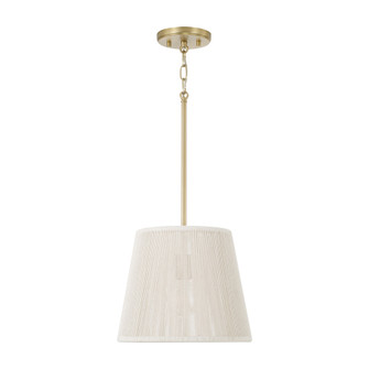 12'' W x 10'' H 1-Light Handcrafted Pendant in Matte Brass with Hand-wrapped Bleached Natural (42|357911MA)