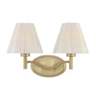Rosa 2-Light Bathroom Vanity Light in Noble Brass by Breegan Jane (128|8-6081-2-127)