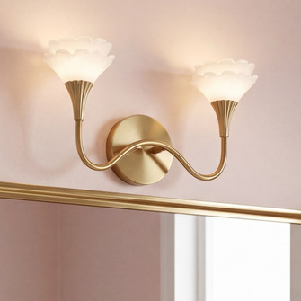 Florena 2-Light Bathroom Vanity Light in Noble Brass by Breegan Jane (128|8-5081-2-127)