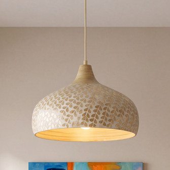 Kemp 1-Light Pendant in Ivory and Gold Shell (128|7-9877-1-336)