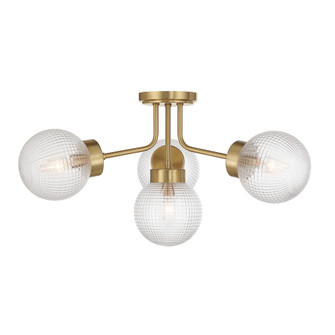 Coral 4-Light Semi-Flush in Warm Brass (128|6-3364-4-322)