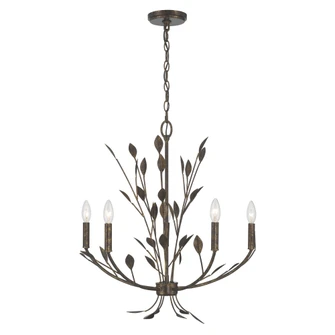 Laska 5-Light Chandelier in Enchanted Bronze by Breegan Jane (128|1-6706-5-334)