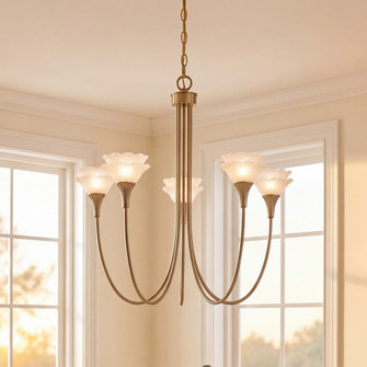 Florena 5-Light Chandelier in Noble Brass by Breegan Jane (128|1-5082-5-127)