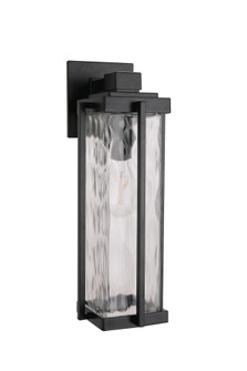 Pyrmont 1 Light Medium Outdoor Wall Lantern in Midnight with Clear Hammered Glass (20|Z2614-MN)