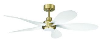 Rosalie 52'' 5-Blade Ceiling Fan in Satin Brass/White w/ White Blades; Integrated Light Kit (20|RSL52SBW5)