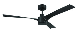 Phoebe 52'' 3-Blade Ceiling Fan in Flat Black w/ Flat Black Blades; Light Kit Sold Separately (20|PHB52FB3)