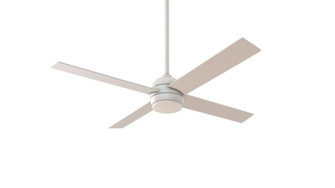 Kelsey 52'' 4-Blade Ceiling Fan in White w/ White Blades; Integrated Light Kit (20|KLS52W4)