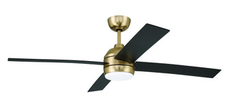 Kelsey 52'' 4-Blade Ceiling Fan in Satin Brass w/ Flat Black Blades; Integrated Light Kit (20|KLS52SB4)