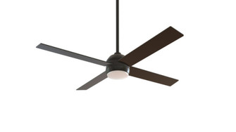 Kelsey 52'' 4-Blade Ceiling Fan in Flat Black w/ Flat Black Blades; Integrated Light Kit (20|KLS52FB4)