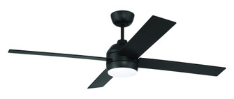 Kelsey 52'' 4-Blade Ceiling Fan in Flat Black w/ Flat Black Blades; Integrated Light Kit (20|KLS52FB4)
