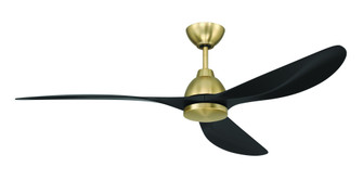 Frazier 52'' 3-Blade Ceiling Fan in Satin Brass w/ Flat Black Blades; Light Kit Sold Separately (20|FRZ56SB3)