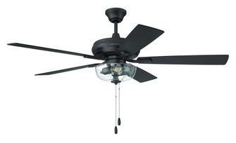 Eos 52'' 5-Blade Clear 2 Light Bowl Ceiling Fan in Classic Bronze w/ Classic Bronze/Walnut Blades (20|ECF201CBZ5-CBZWLN)