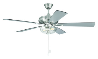 Eos 52'' 5-Blade Clear 2 Light Bowl Ceiling Fan in Brushed Polished Nickel w/ Brushed Nickel/Grey (20|ECF201BNK5-BNGW)