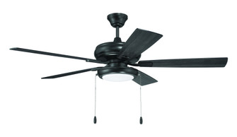 Eos 52'' 5-Blade Ceiling Fan in Flat Black w/ Flat Black/Greywood Blades; LED Pan Light Kit Inclu (20|ECF119FB5-FBGW)