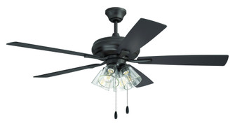 Eos 52'' 5-Blade Clear 4 Light Ceiling Fan in Classic Bronze w/ Classic Bronze/Walnut Blades (20|ECF104CBZ5-CBZWLN)