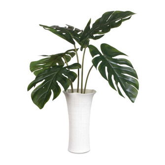 Uttermost Muse Monstera White Vase Centerpiece (85|60258)