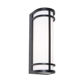 Crain 16'' LED Outdoor Sconce 120-277V 20W 5CCT BK w/ PC (1|CRNW0616LAJUDBK-PC)