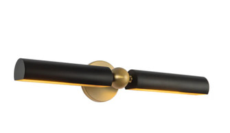 Cole 23-in Brushed Gold and Matte Black Damp-Rated Wall/Picture Light (7713|PL405123BGMB)