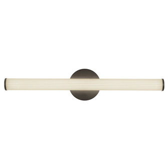 Vire 24-in Black Damp-Rated Dimmable LED Wall/Vanity Light with Ribbed Opal Diffuser (461|WS24-044-BK)