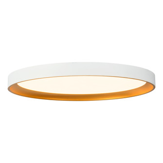 Nix 15-in White Dimmable LED Flush Mount with Gold Accents (461|FM0702615WHGD)