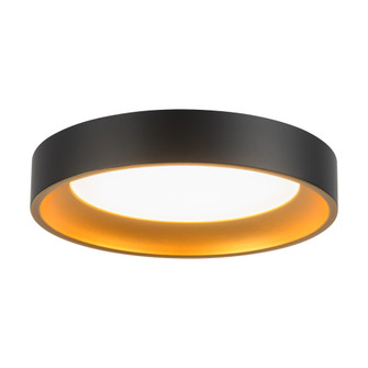 Nix 7-in Black Dimmable LED Flush Mount with Gold Accents (461|FM0702607BKGD)