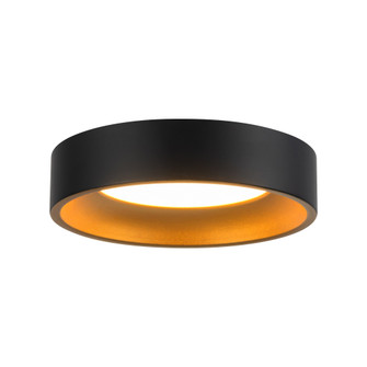 Nix 5-in Black Dimmable LED Flush Mount with Gold Accents (461|FM0702605BKGD)