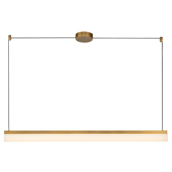Nio 45-in Vintage Brass Dimmable LED Linear Pendant with Ribbed Opal Diffuser (461|LP13645-VB)