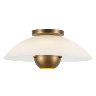 Umbra 14-in Vntage Brass Semi-Flush Mount with Matte Opal Glass Shade (461|SF11914-OP/VB)