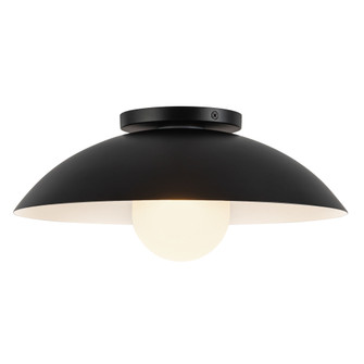Umbra 14-in Black Semi-Flush Mount with Matte Opal Glass Diffuser (461|SF10814-BK/OP)