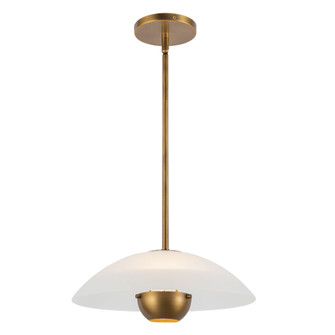 Umbra 14-in Vintage Brass Socket Pendant with Matte Opal Glass Shade (461|PD11914-OP/VB)