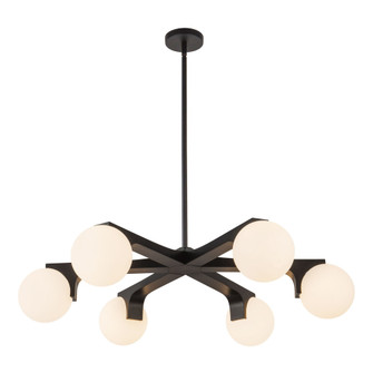 Briar 37-in Black Chandelier with Opal Glass (461|CH11537-BK)