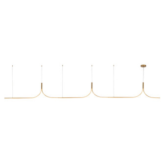 Thread 15-ft Brushed Gold Dimmable LED Linear Pendant with Remote Driver (461|LP17915-BG-UNV-010-RT)
