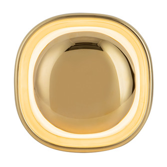 Pebble 8-in Metallic Brass Damp-Rated Dimmable LED Wall Sconce (461|WS17308-MRB)