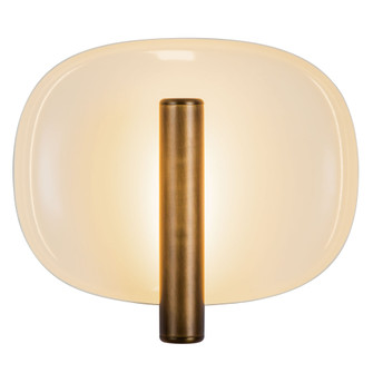 Lustre 9-in Pearl White Damp-Rated Dimmable LED Wall Sconce with Vintage Brass Finish (461|WS20809-PW/VB)