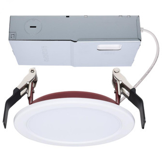 10 Watt LED; Fire Rated 4 Inch; Direct Wire Slim Fit Flat Face Downlight; Round Shape; White Finish; (27|S11868R1)