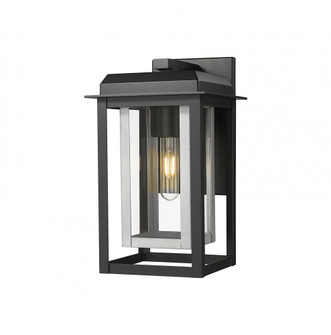 Mansfield - 1 Light - 8 inch - Black - Coastal Outdoor Sconce (3442|9951-1W-BK-13-CG-SV-CL)