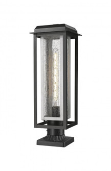 Mansfield - 1 Light - 8 inch - Black - Stem Hung - Coastal Outdoor Post Lantern (3442|9951-1PLT-BK-20-CG-SV-SDY)