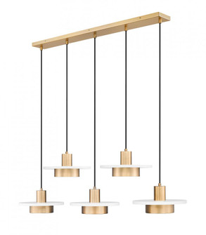 5 Light Linear Chandelier (276|829P12-5L-MW-MGLD-LE)
