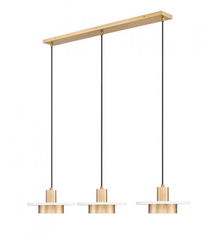 3 Light Linear Chandelier (276|829P12-3L-MW-MGLD-LE)