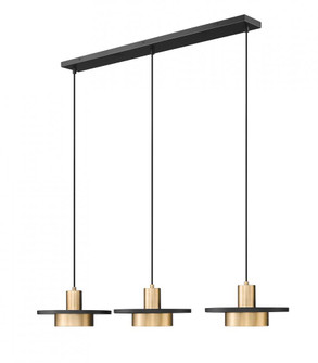 3 Light Linear Chandelier (276|829P12-3L-MB-MGLD-LE)