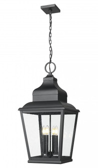 4 Light Outdoor Chain Mount Ceiling Fixture (276|5029CHXL-BK)