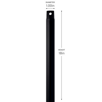 18 Inch Ceiling Fan Downrod (10687|C2604-BK)