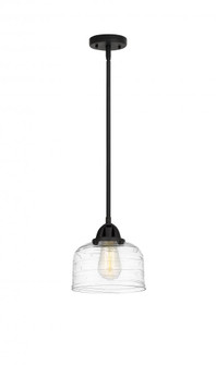 Bell - 1 Light - 8 inch - Matte Black - Stem hung - Mini Pendant (3442|288-1S-BK-G713-LED)