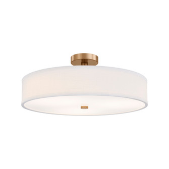 Genova 24'' LED Low-Profile Drum Semi-Flush (254|FAB-9302-WHTE-BRSS)