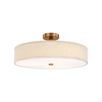 Genova 24'' LED Low-Profile Drum Semi-Flush (254|FAB-9302-CREM-BRSS)