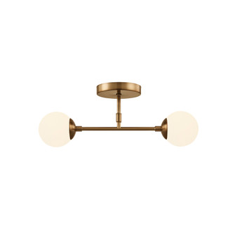 Noho 2-Light Semi-Flush (254|FSN-9019-ETCH-BRSS)