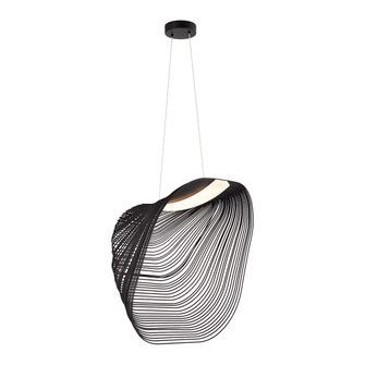 Madera 24'' LED Soft Square Layered Wood Pendant (254|ECO-8408-BLK-MBLK)