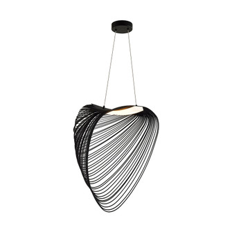 Madera 24'' LED Organic Pebble Layered Wood Pendant (254|ECO-8402-BLK-MBLK)