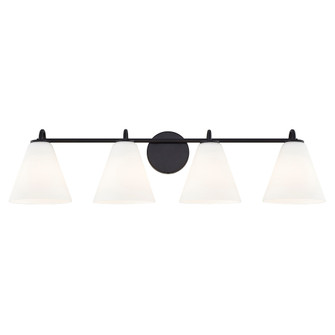 Pavia 4-Light Bath Bar (254|FSN-8364-OPAL-MBLK)